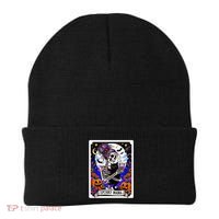 Spooky Mama Tarot Card Halloween Mom Skull Mama Black Cat Beanie thumb 0