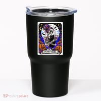 Spooky Mama Tarot Card Halloween Mom Skull Mama Black Cat Tumbler thumb 0