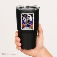 Spooky Mama Tarot Card Halloween Mom Skull Mama Black Cat Tumbler thumb 2