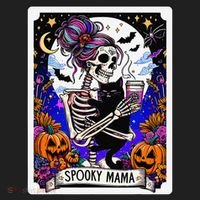 Spooky Mama Tarot Card Halloween Mom Skull Mama Black Cat Hat thumb 2