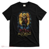 Saint Michael The Archangel St. Michael Stained Glass T-Shirt thumb 0