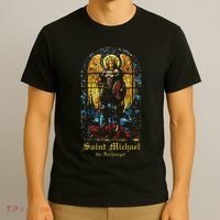 Saint Michael The Archangel St. Michael Stained Glass T-Shirt thumb 3