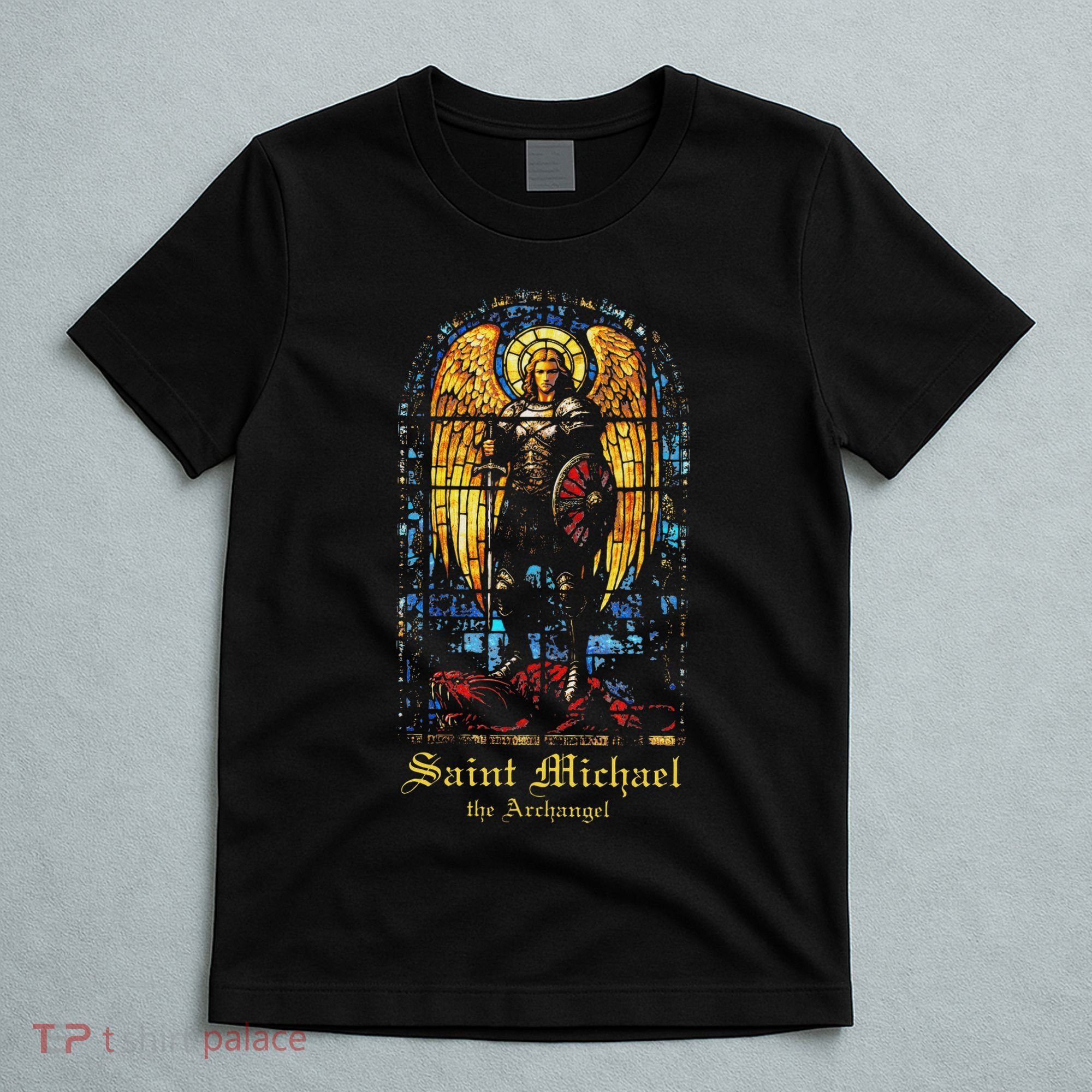 Saint Michael The Archangel St. Michael Stained Glass T-Shirt