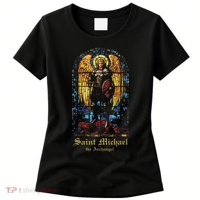 Saint Michael The Archangel St. Michael Stained Glass Women's T-Shirt