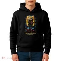 Saint Michael The Archangel St. Michael Stained Glass Kids Hoodie thumb 4