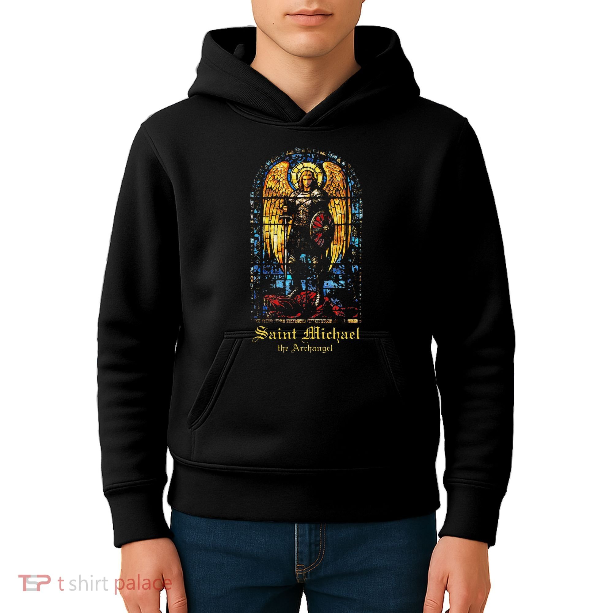 Saint Michael The Archangel St. Michael Stained Glass Kids Hoodie