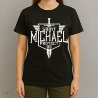 Saint Michael The Archangel Protect Us Catholic T-Shirt thumb 4