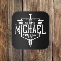 Saint Michael The Archangel Protect Us Catholic Coaster thumb 0