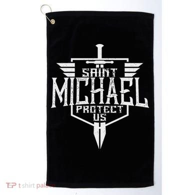 Saint Michael The Archangel Protect Us Catholic Golf Towel