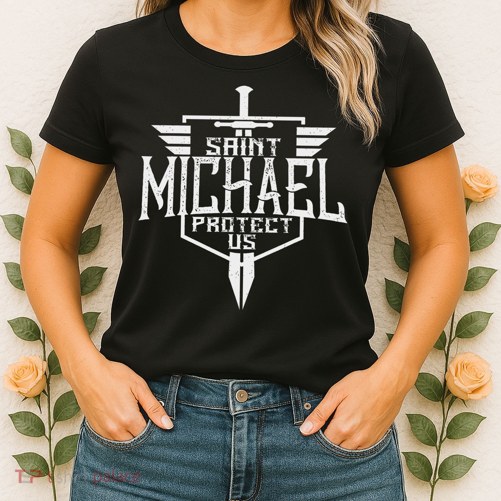 Saint Michael The Archangel Protect Us Catholic Women's T-Shirt