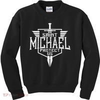 Saint Michael The Archangel Protect Us Catholic Kids Sweatshirt thumb 0