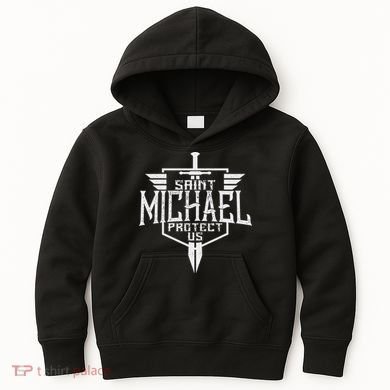 Saint Michael The Archangel Protect Us Catholic Kids Hoodie