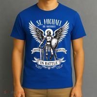 Saint Michael The Archangel Prayer Catholic Christian Pastor Gift T-Shirt thumb 3