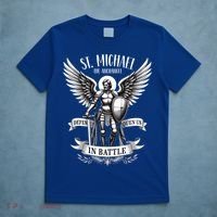 Saint Michael The Archangel Prayer Catholic Christian Pastor Gift T-Shirt thumb 5