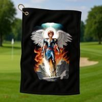 Saint Michael The Archangel Golf Towel thumb 1