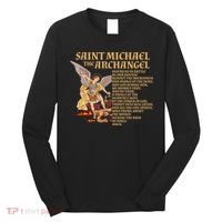 St Michael The Archangel Prayer Gift Long Sleeve Shirt thumb 0
