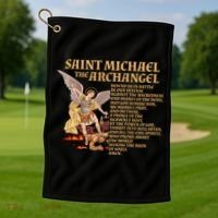 St Michael The Archangel Prayer Gift Golf Towel thumb 1