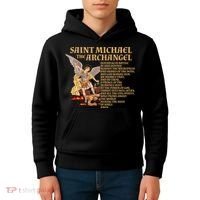 St Michael The Archangel Prayer Gift Kids Hoodie thumb 4