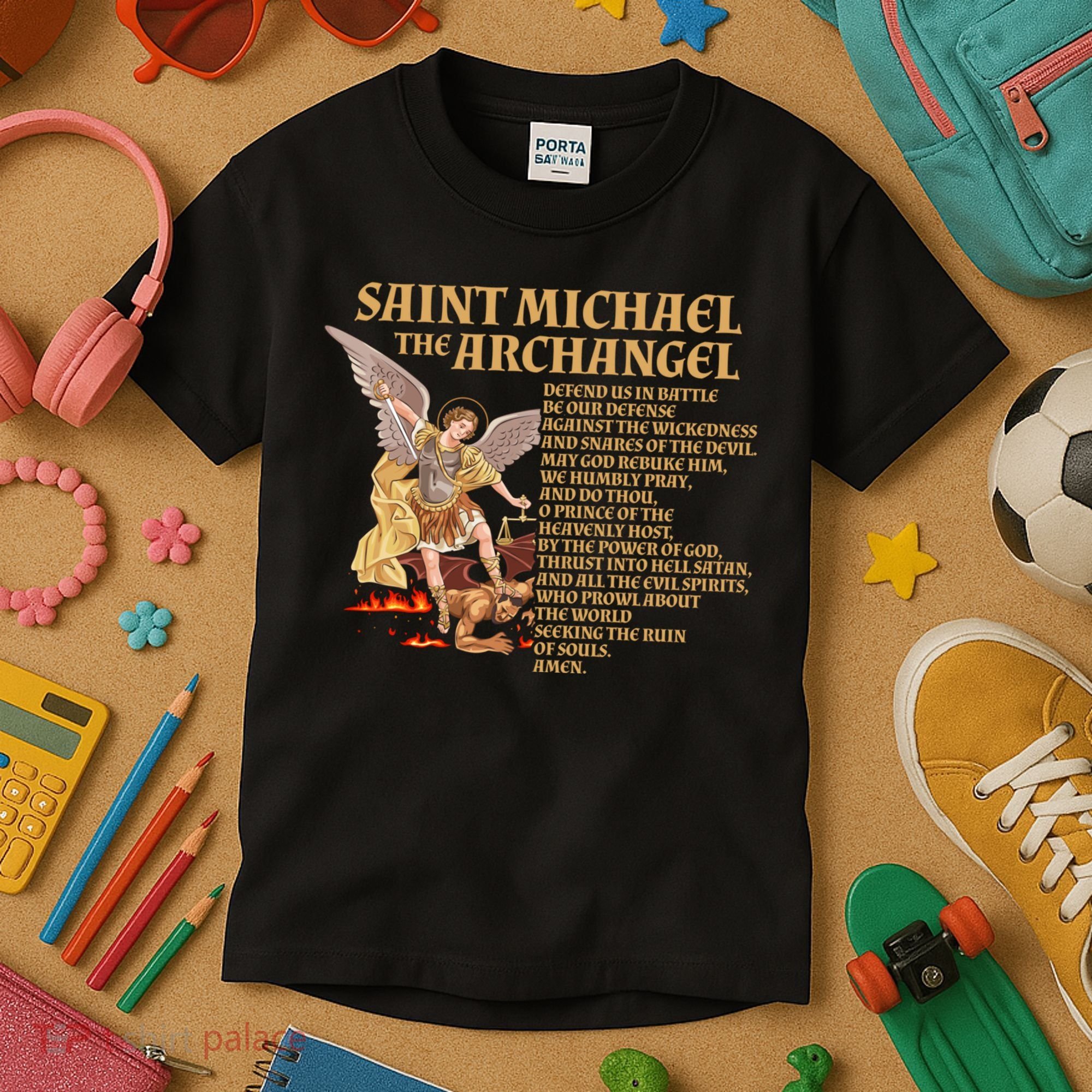 St Michael The Archangel Prayer Gift Kids T-Shirt
