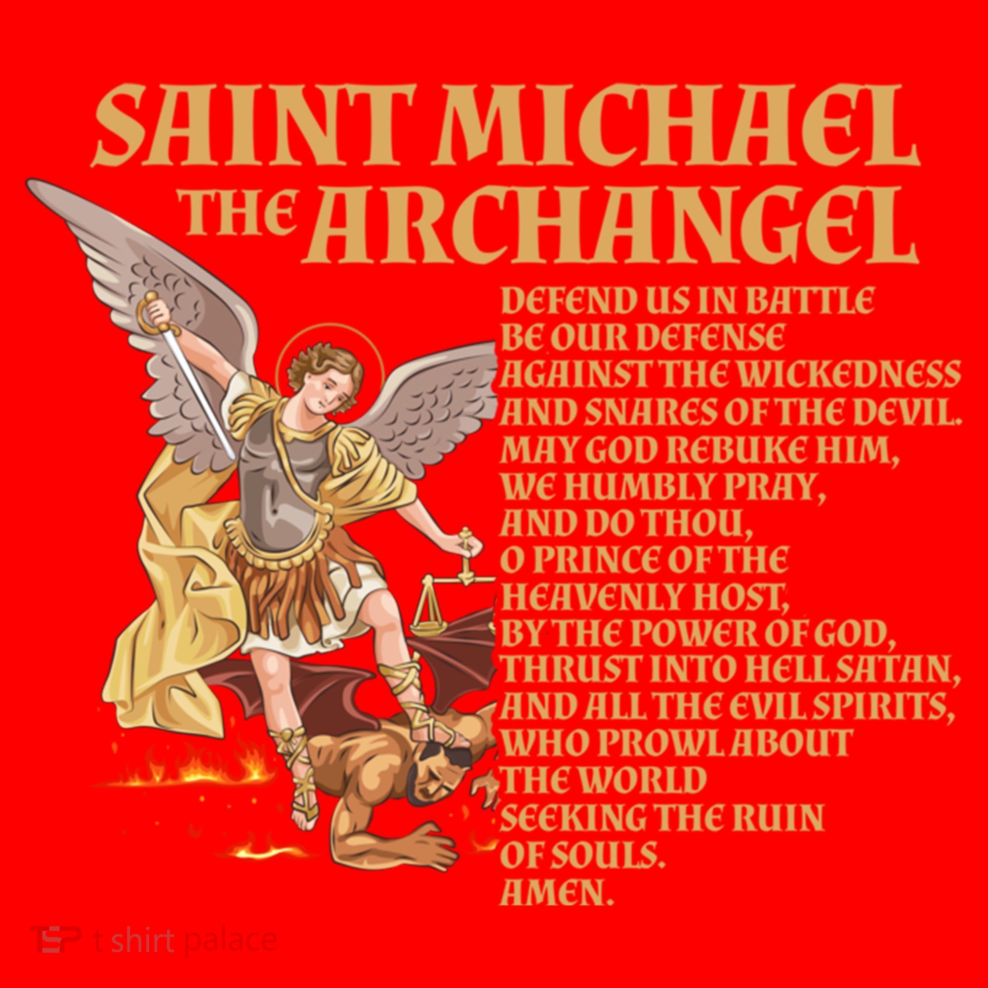 St Michael The Archangel Prayer Gift Santa Hat