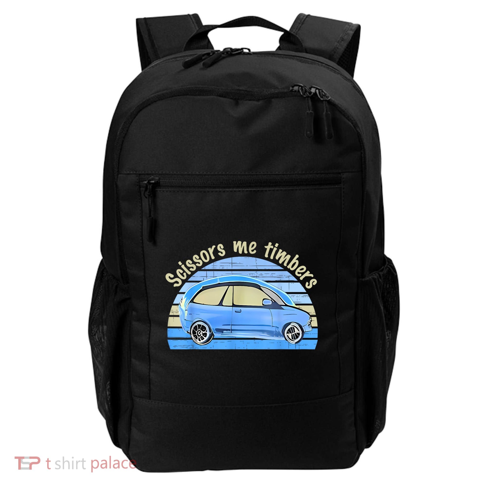 Scissors Me Timbers Funny Car Backpack
