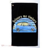 Scissors Me Timbers Funny Car Golf Towel thumb 0