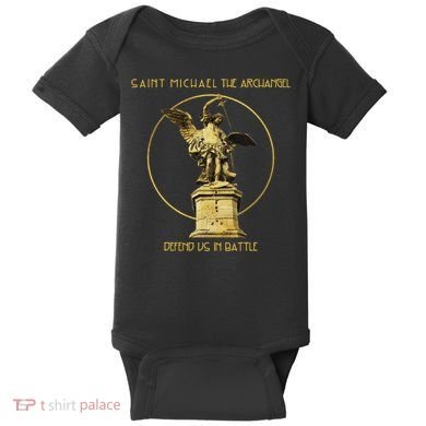 Saint Michael The Archangel Defend Us Prayer Catholic Baby Bodysuit