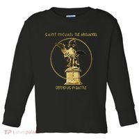 Saint Michael The Archangel Defend Us Prayer Catholic Toddler Long Sleeve Shirt thumb 0
