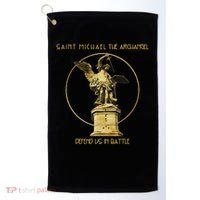 Saint Michael The Archangel Defend Us Prayer Catholic Golf Towel thumb 0
