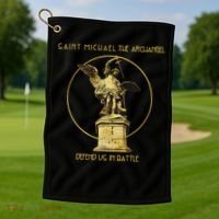Saint Michael The Archangel Defend Us Prayer Catholic Golf Towel thumb 1