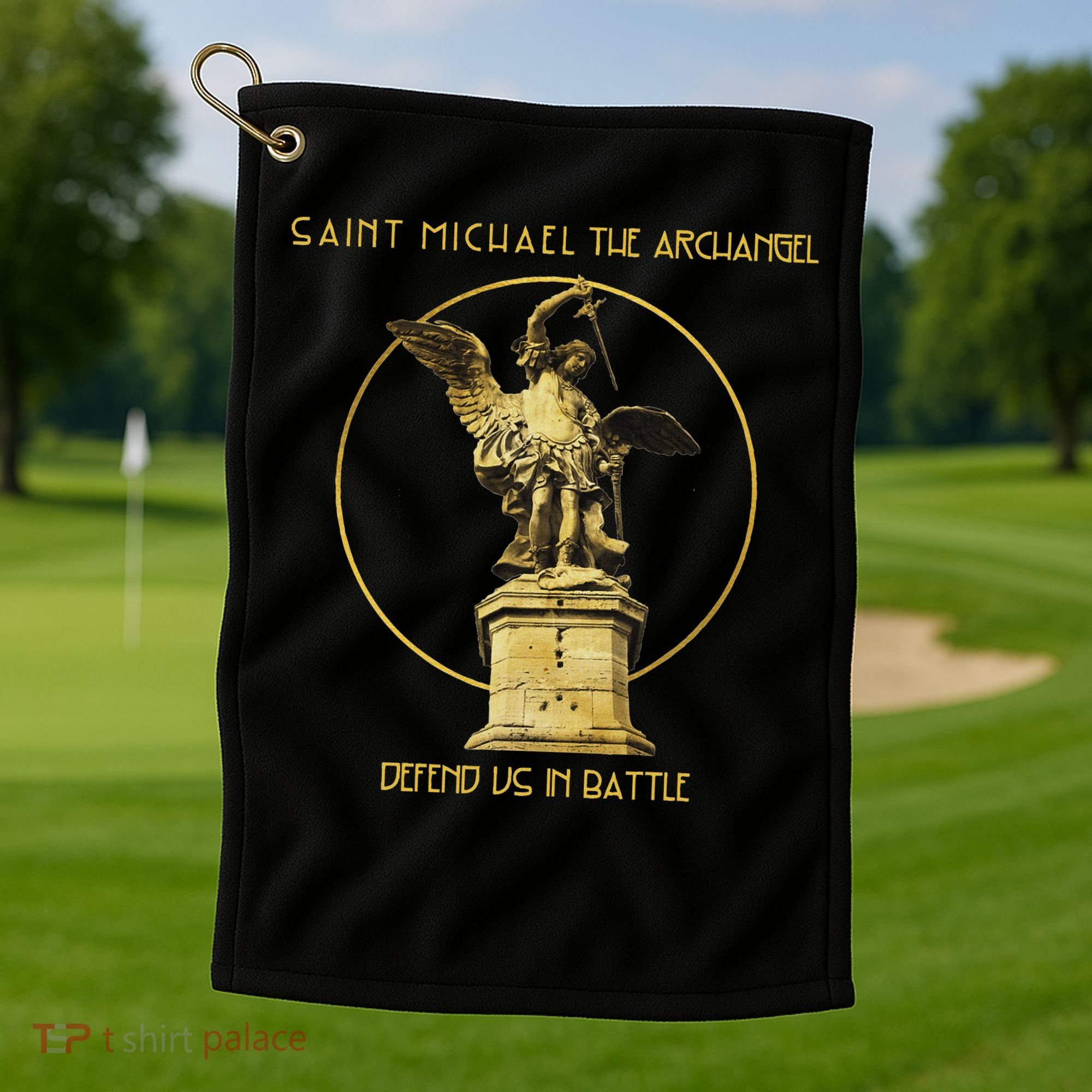Saint Michael The Archangel Defend Us Prayer Catholic Golf Towel