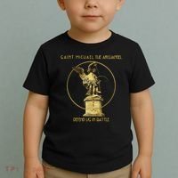 Saint Michael The Archangel Defend Us Prayer Catholic Toddler T-Shirt thumb 2