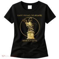 Saint Michael The Archangel Defend Us Prayer Catholic Women's T-Shirt thumb 0