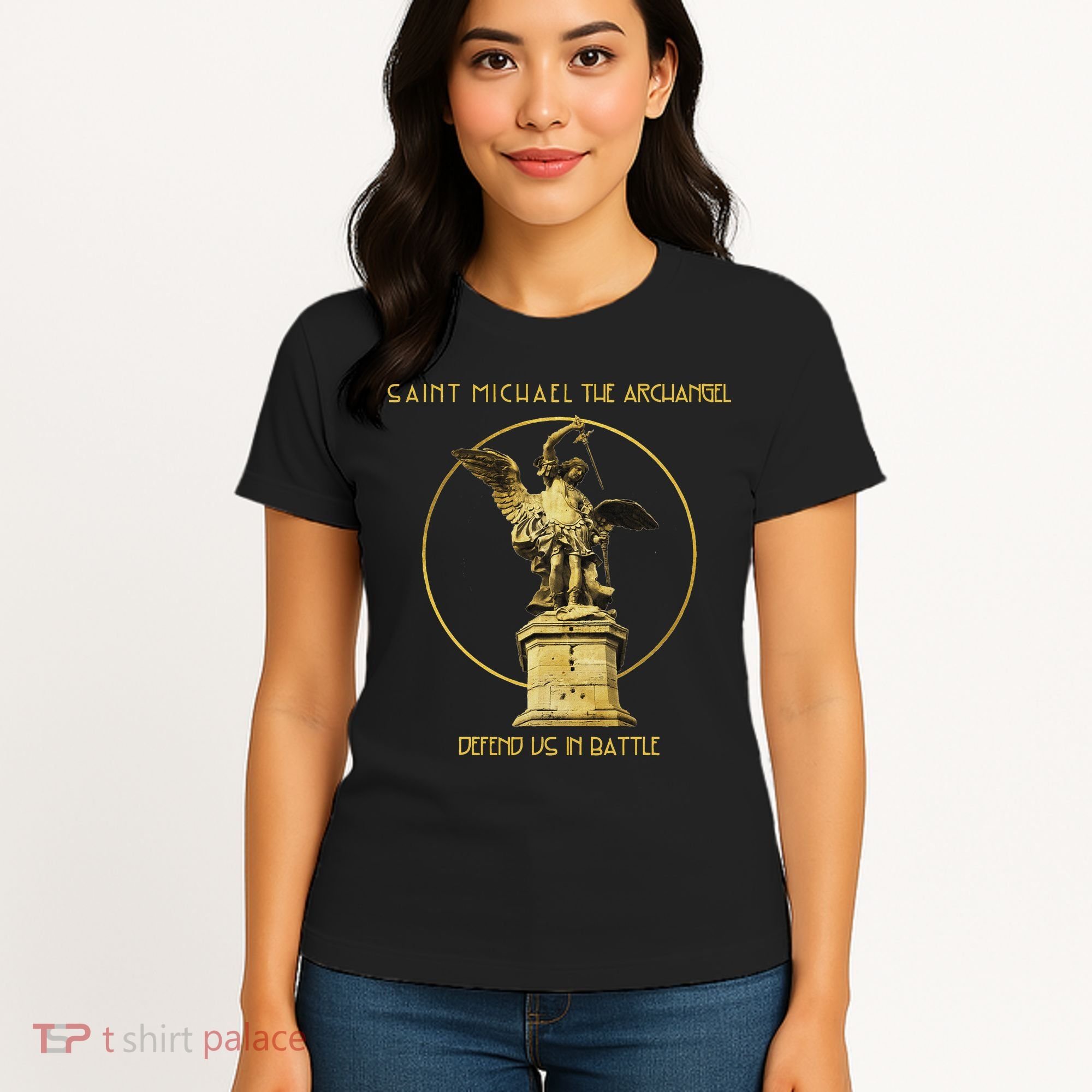 Saint Michael The Archangel Defend Us Prayer Catholic Women's T-Shirt