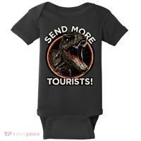 Send More Tourists! Funny T-Rex  Baby Bodysuit thumb 0