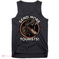 Send More Tourists! Funny T-Rex  Tank Top thumb 0