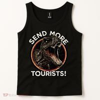 Send More Tourists! Funny T-Rex  Tank Top thumb 2