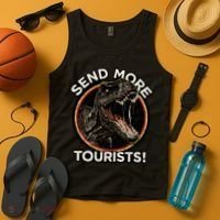 Send More Tourists! Funny T-Rex  Tank Top thumb 4