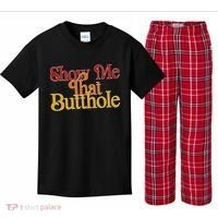 Show Me That Butthole Funny Kids Plaid Pajama Set thumb 0