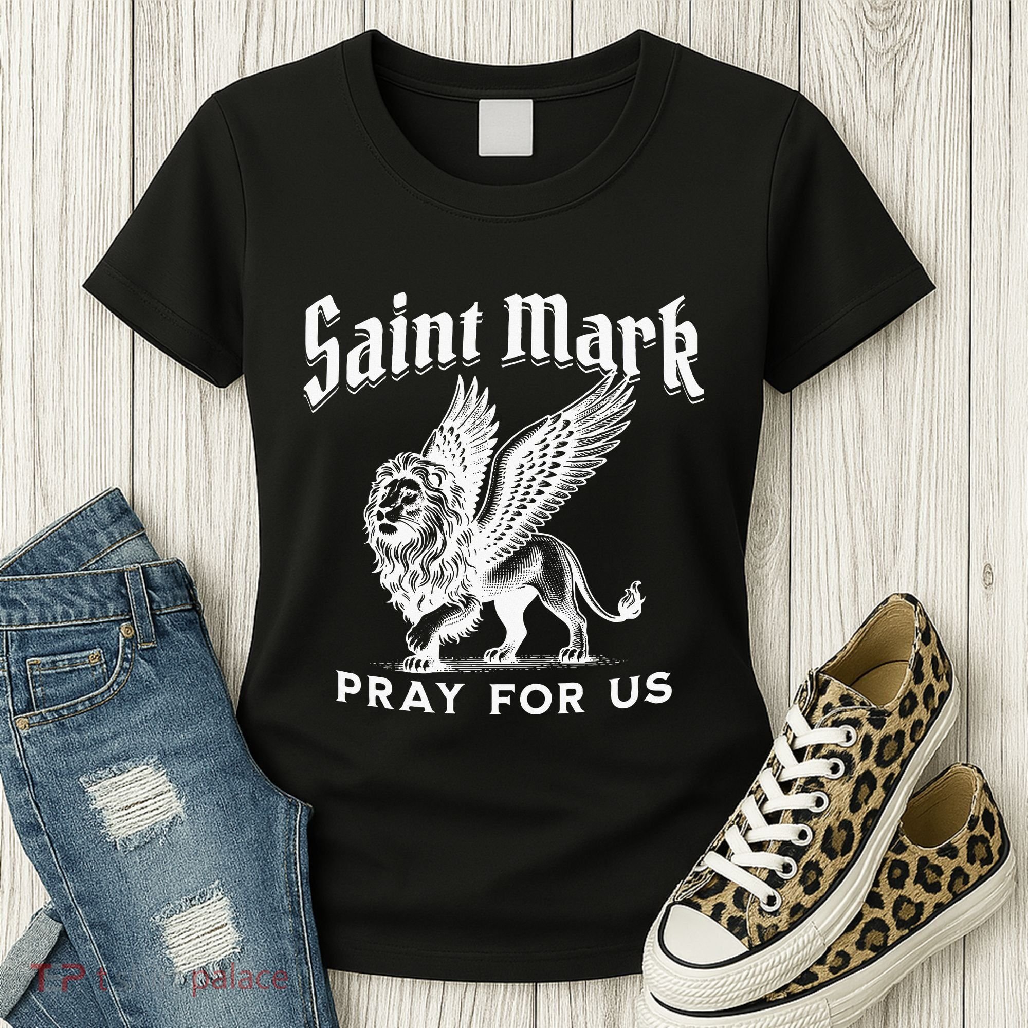 St Mark The Evangelist Apostle Lion Symbol Catholic Saint Women's T-Shirt