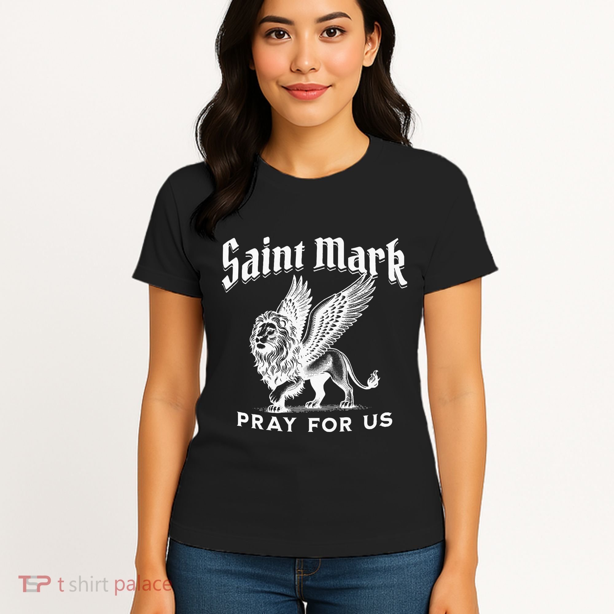 St Mark The Evangelist Apostle Lion Symbol Catholic Saint Women's T-Shirt