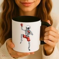 Skeleton Muay Thai Halloween Kickboxing MMA Fighter Costume Coffee Mug thumb 3