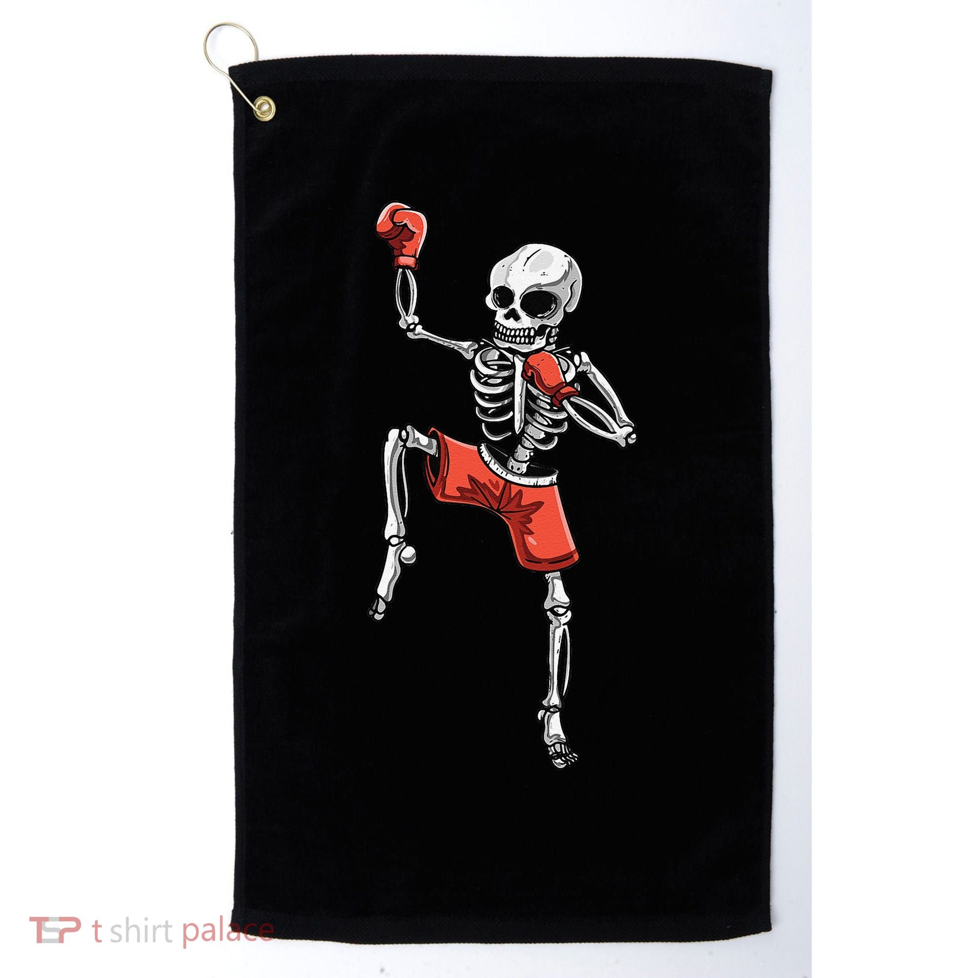 Skeleton Muay Thai Halloween Kickboxing MMA Fighter Costume Golf Towel