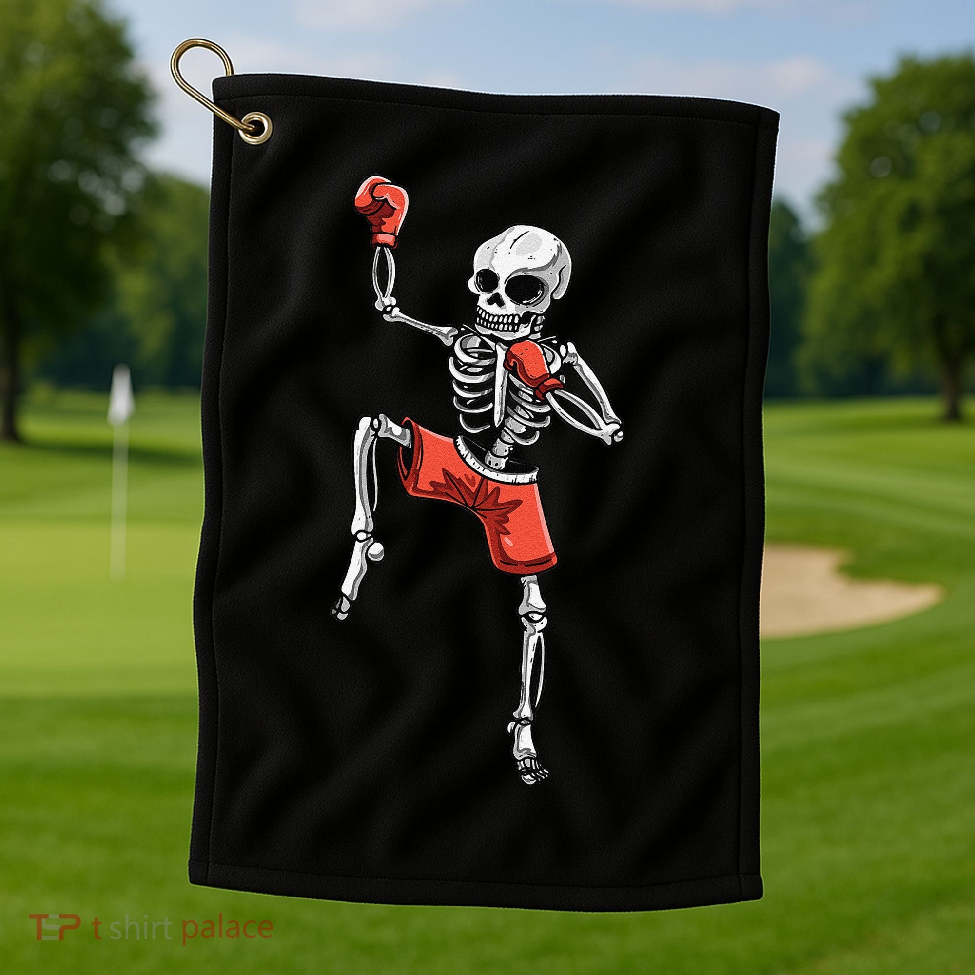Skeleton Muay Thai Halloween Kickboxing MMA Fighter Costume Golf Towel