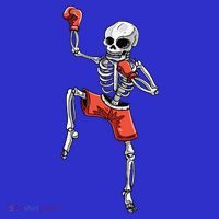 Skeleton Muay Thai Halloween Kickboxing MMA Fighter Costume Sweatshirt thumb 3