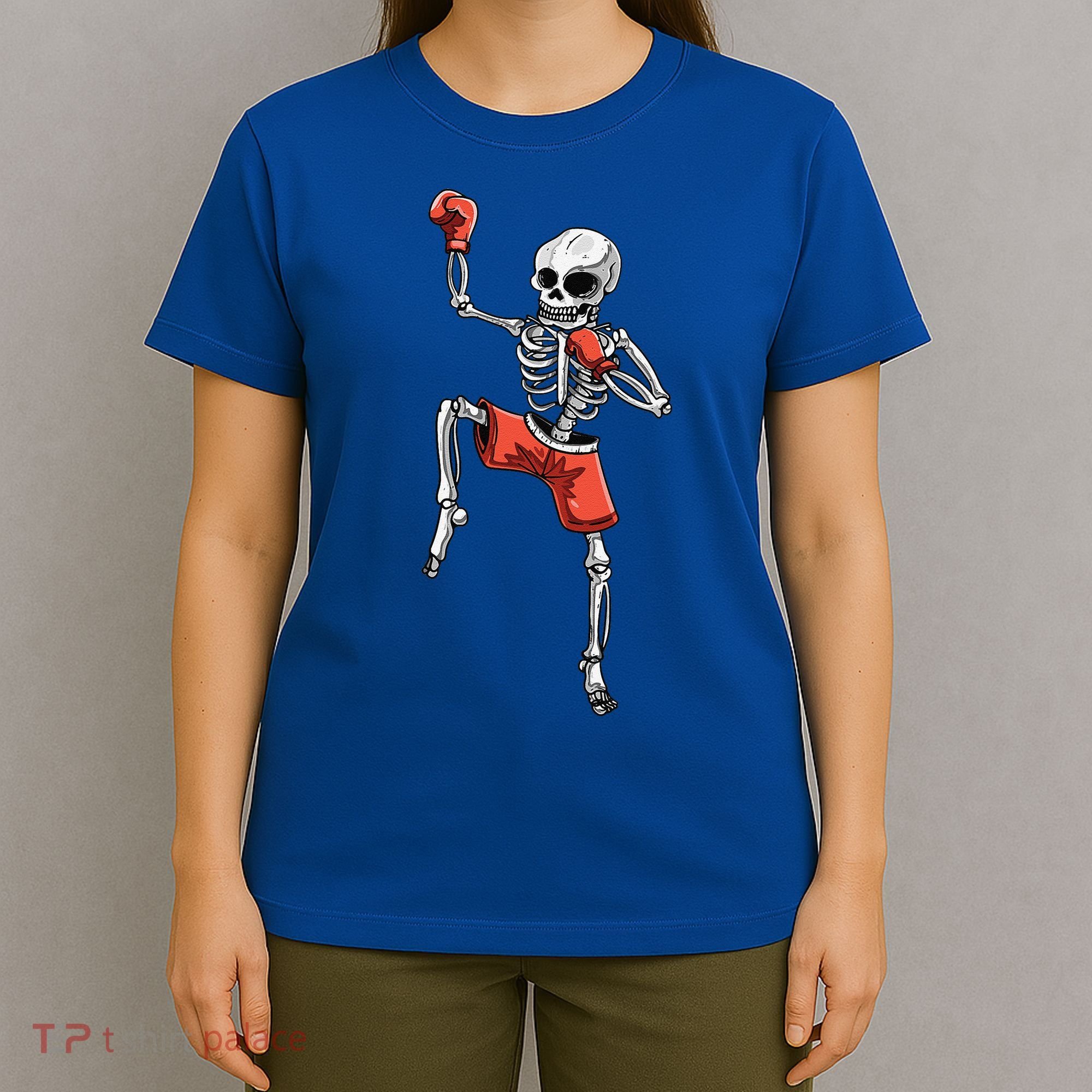 Skeleton Muay Thai Halloween Kickboxing MMA Fighter Costume T-Shirt