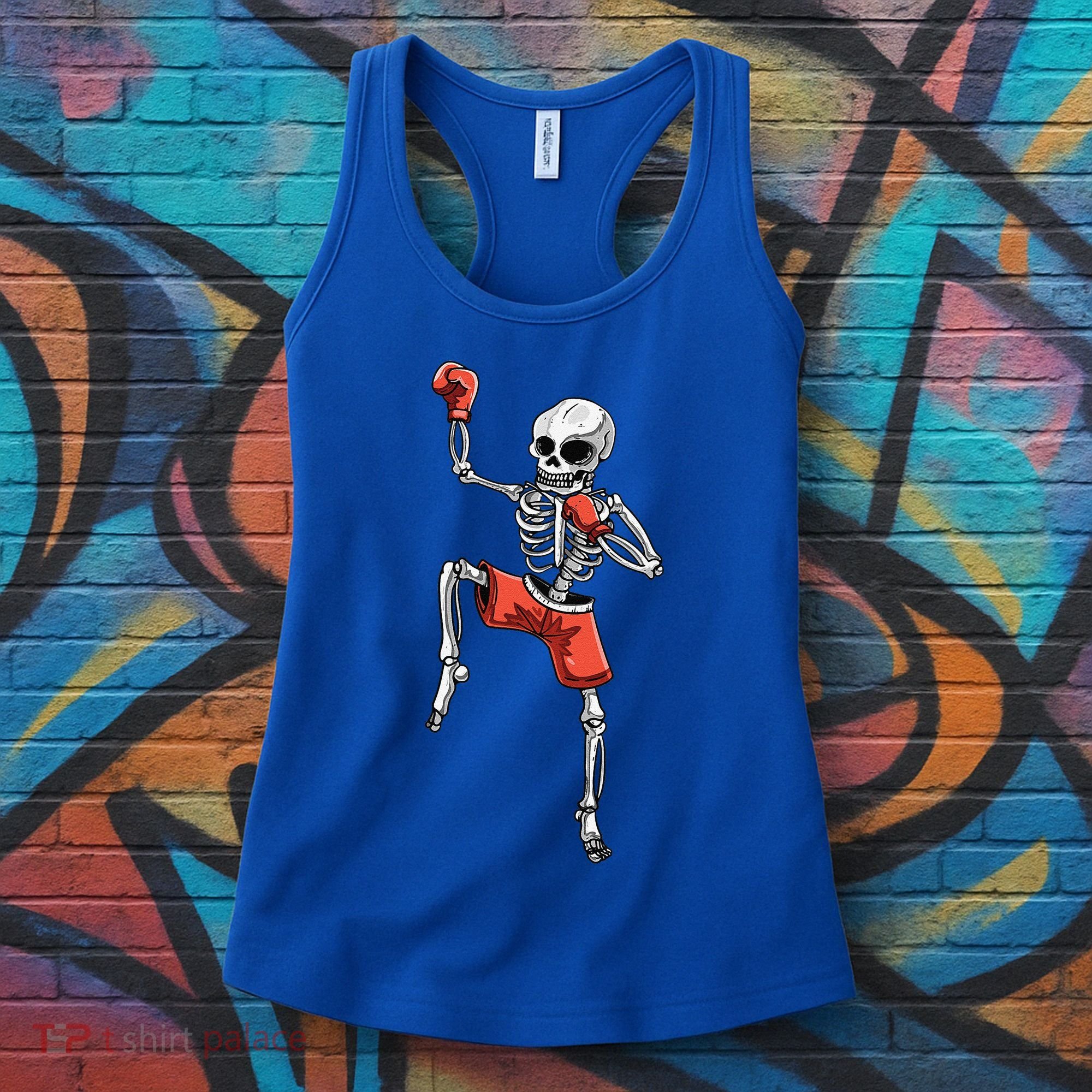 Skeleton Muay Thai Halloween Kickboxing MMA Fighter Costume Women's Tank Top