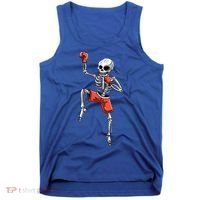 Skeleton Muay Thai Halloween Kickboxing MMA Fighter Costume Tank Top thumb 0