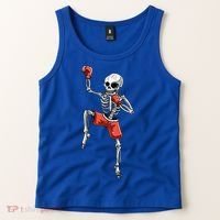 Skeleton Muay Thai Halloween Kickboxing MMA Fighter Costume Tank Top thumb 2