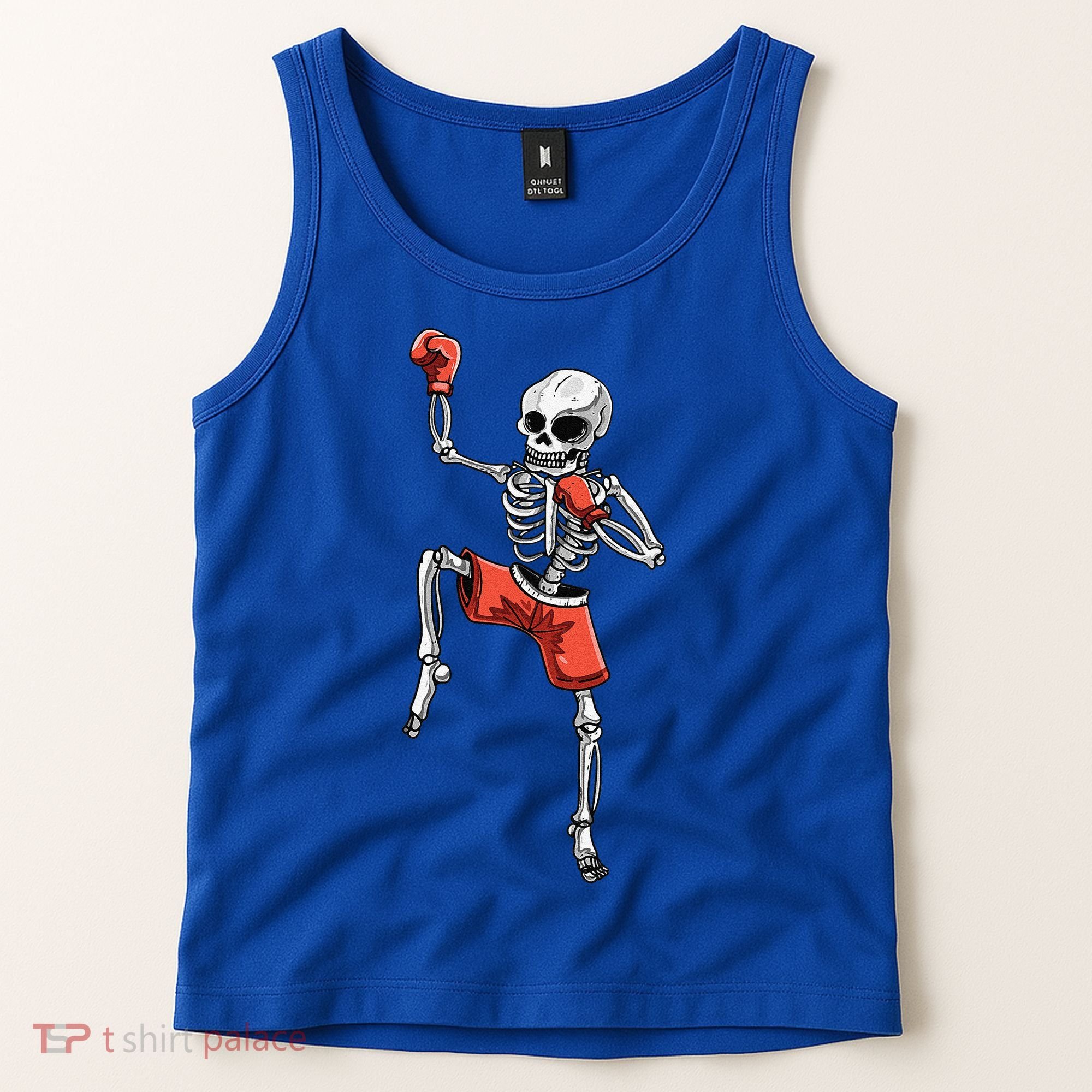 Skeleton Muay Thai Halloween Kickboxing MMA Fighter Costume Tank Top